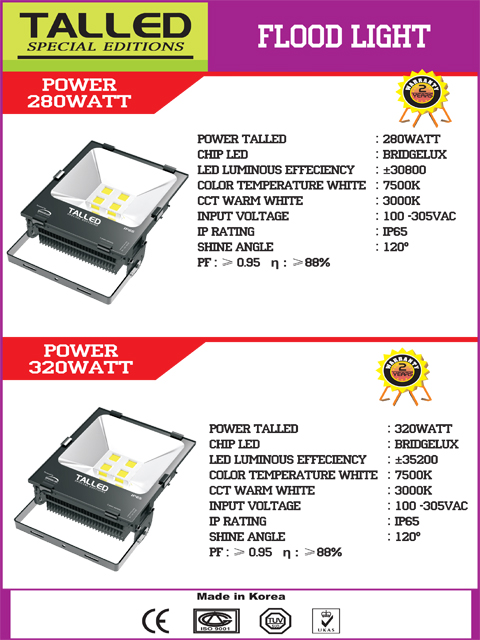 Lampu Sorot LED 280 - 320 Watt Talled